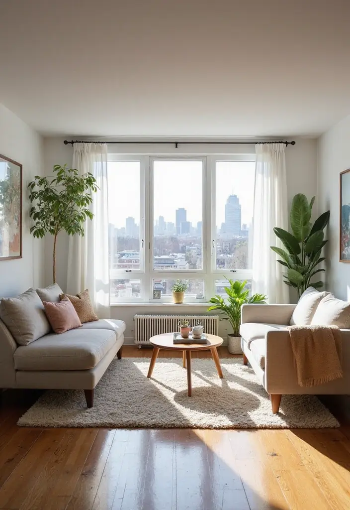 27 Home Decor Ideas Living Room Apartment Style for Urban Spaces - 21. Borrowed Views