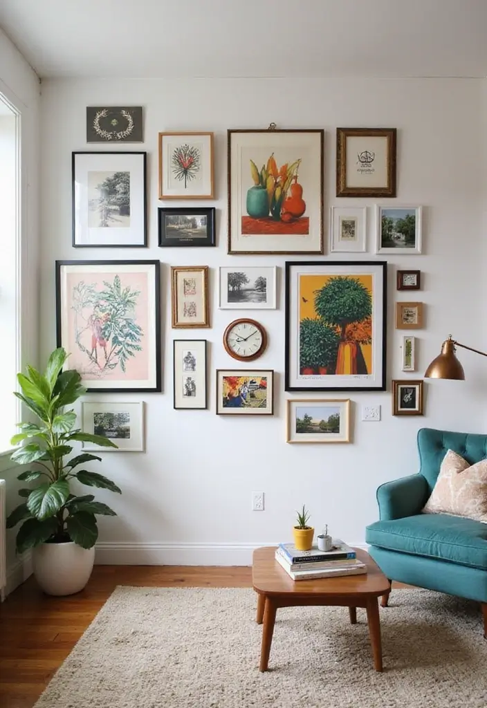 27 Home Decor Ideas for Small Spaces That Feel Spacious - 13. Create a Gallery Wall