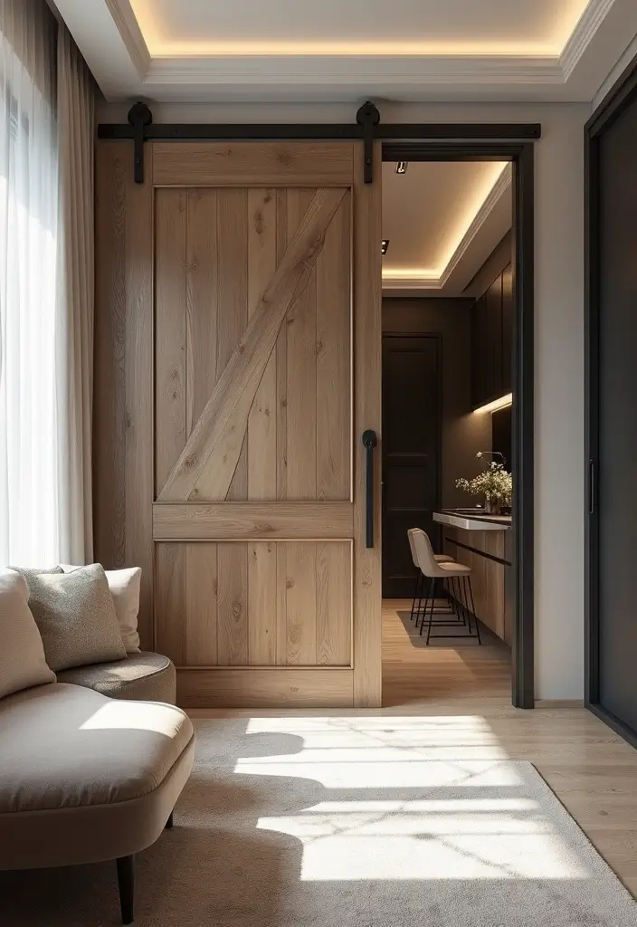 27 Home Decor Ideas for Small Spaces That Feel Spacious - 20. Implement Sliding Doors