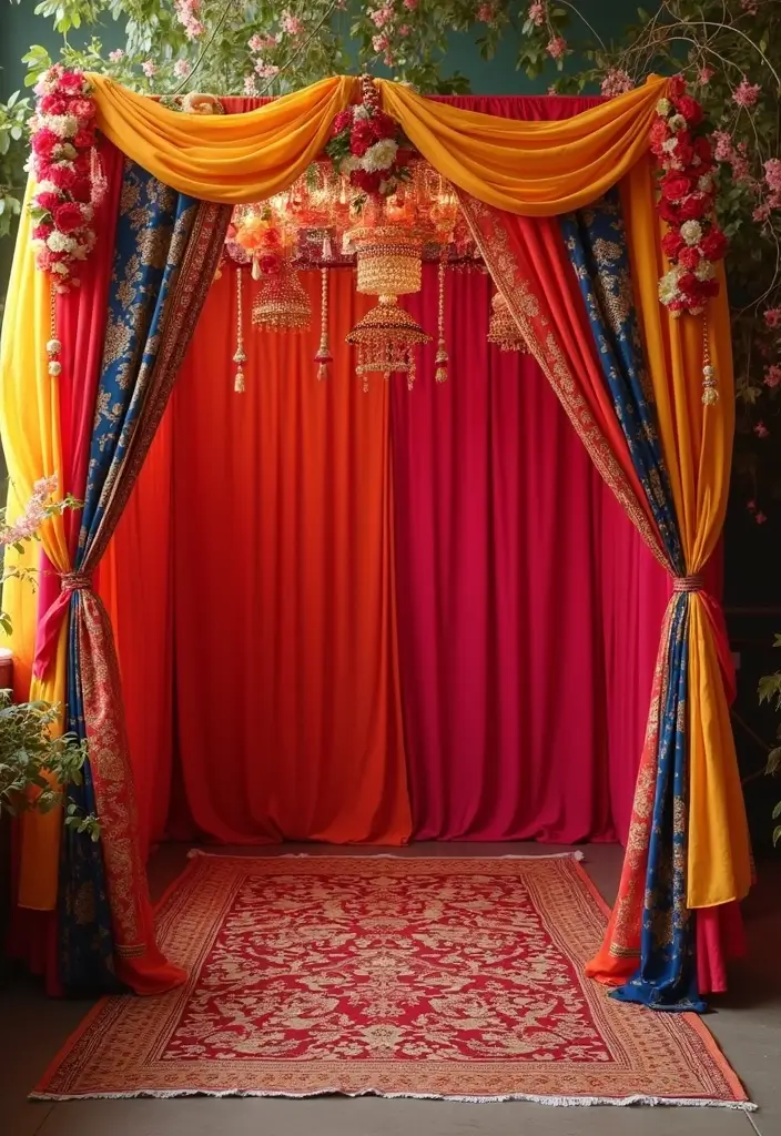 27 Mehendi Function Decor at Home Simple and Elegant Ideas - 14. Cultural Photo Booths