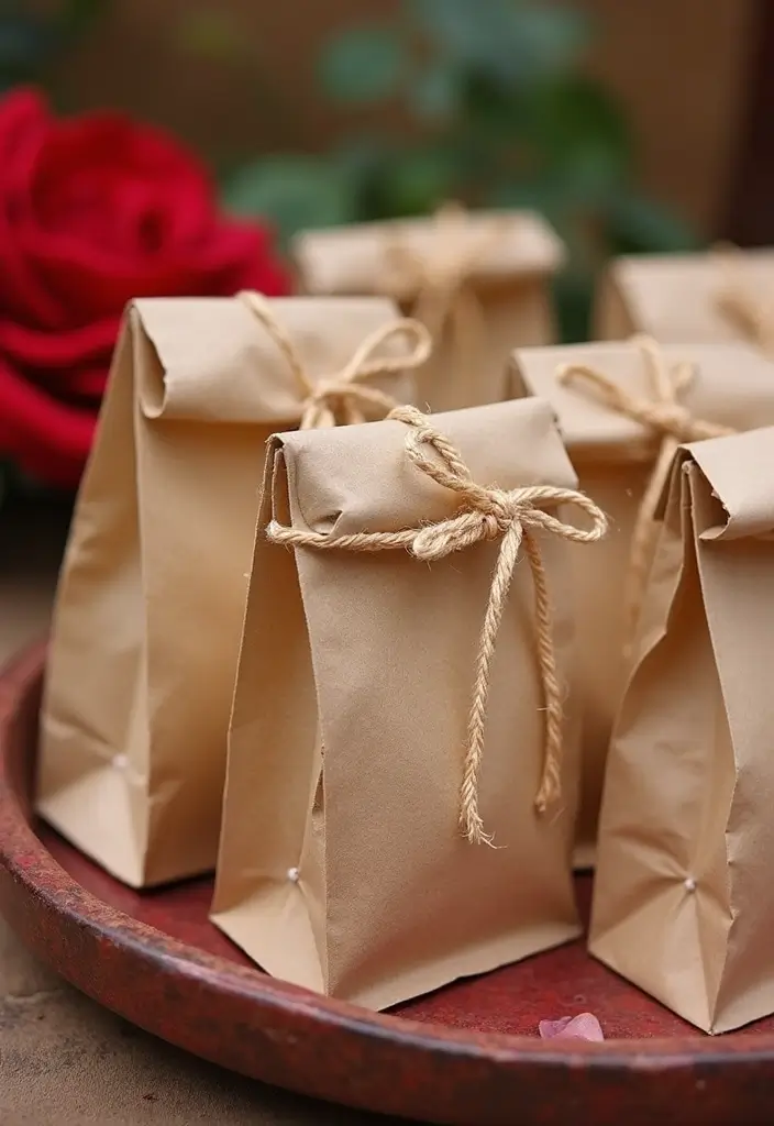 27 Mehendi Function Decor at Home Simple and Elegant Ideas - 21. Eco-Conscious Favor Bags