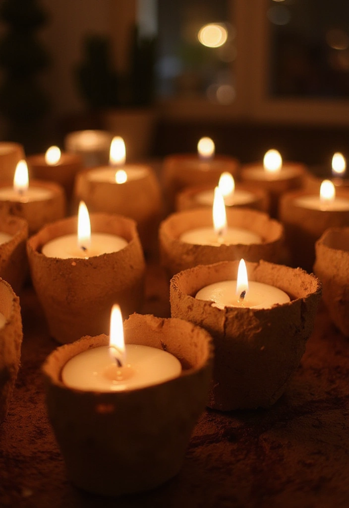 27 Mehendi Function Decor at Home Simple and Elegant Ideas - 23. Eco-Friendly Candles