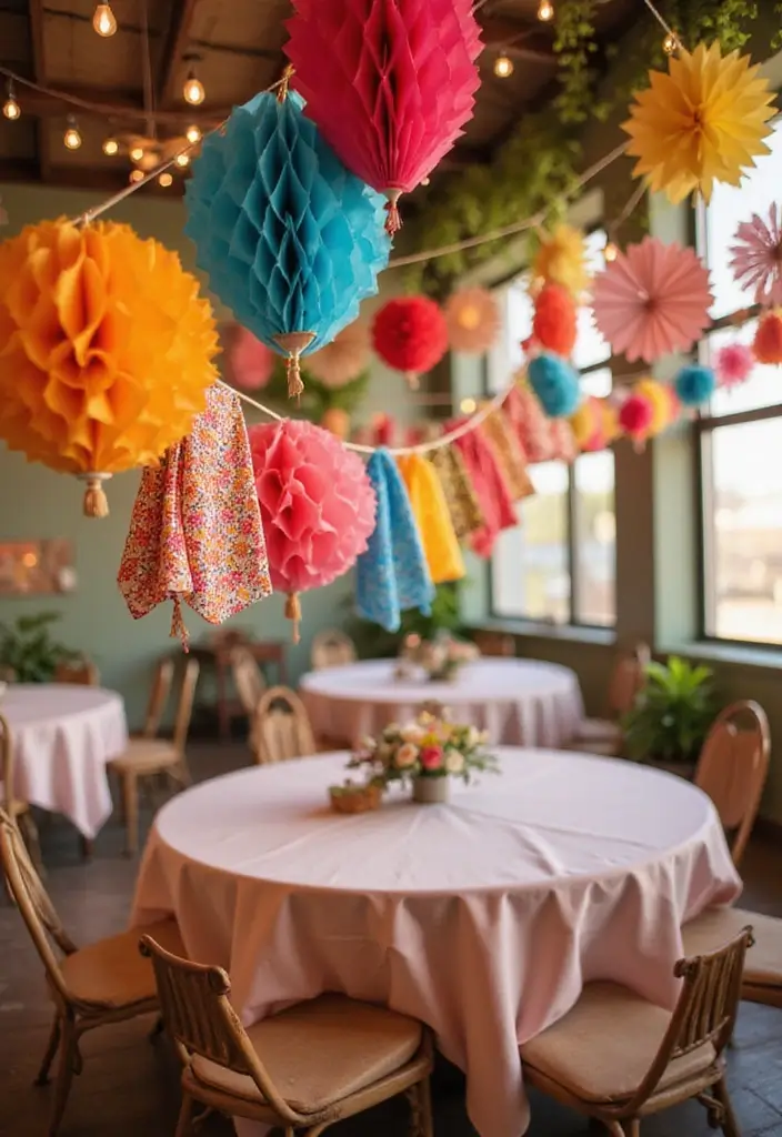 27 Mehendi Function Decor at Home Simple and Elegant Ideas - 7. Recycled Paper Bunting