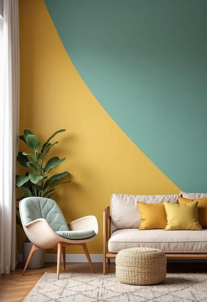 27 Spring Home Decor Ideas: Living Rooms Full of Fresh Energy - 15. Accent Walls with Paint or Wallpaper