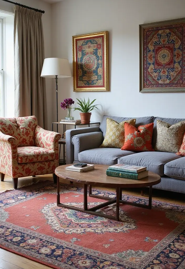 27 Spring Home Decor Ideas: Living Rooms Full of Fresh Energy - 7. Incorporate Eclectic Patterns