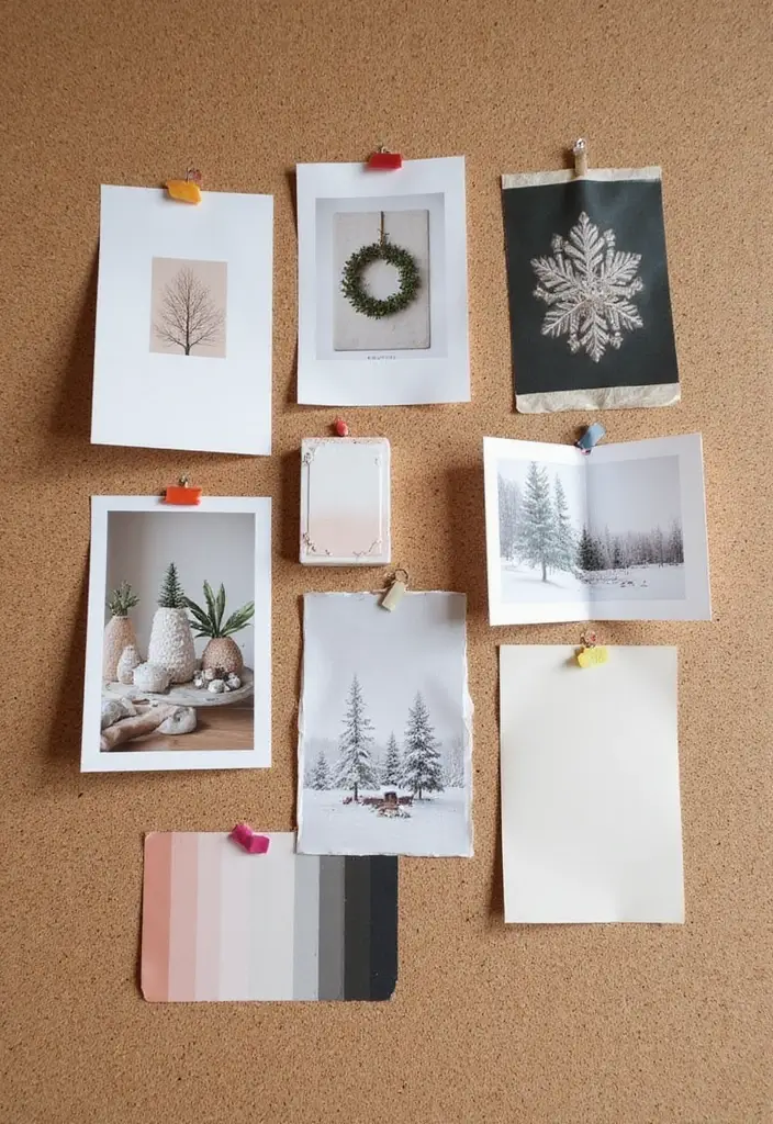 27 Winter Decor Ideas for the Home to Keep It Warm and Inviting - 25. Create a Seasonal Mood Board
