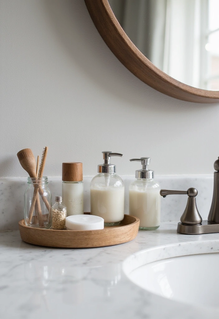 28 DIY Glass Bottle Crafts Ideas Home Decor for Creative Reuse - 16. Stylish Bathroom Storage