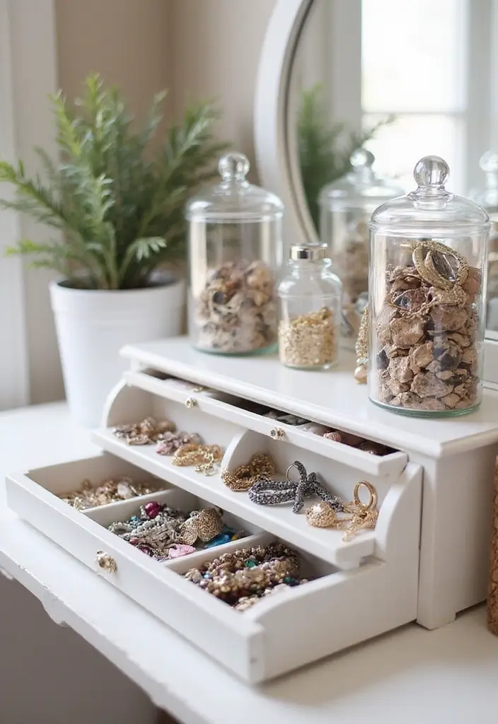 28 DIY Glass Bottle Crafts Ideas Home Decor for Creative Reuse - 20. Creative Glass Bottle Jewelry Organizers