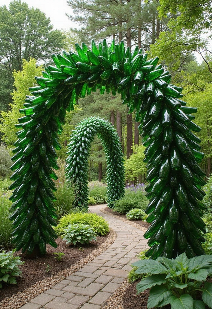 28 DIY Glass Bottle Crafts Ideas Home Decor for Creative Reuse - 23. Artistic Glass Bottle Windbreaks