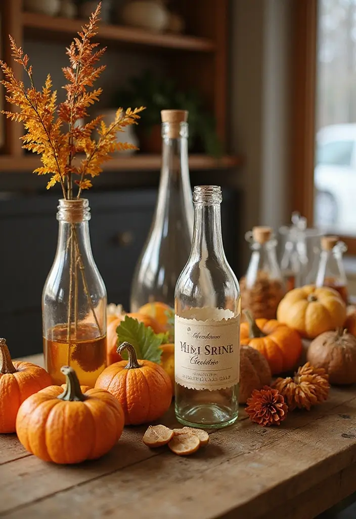 28 DIY Glass Bottle Crafts Ideas Home Decor for Creative Reuse - 24. Seasonal Glass Bottle Decor