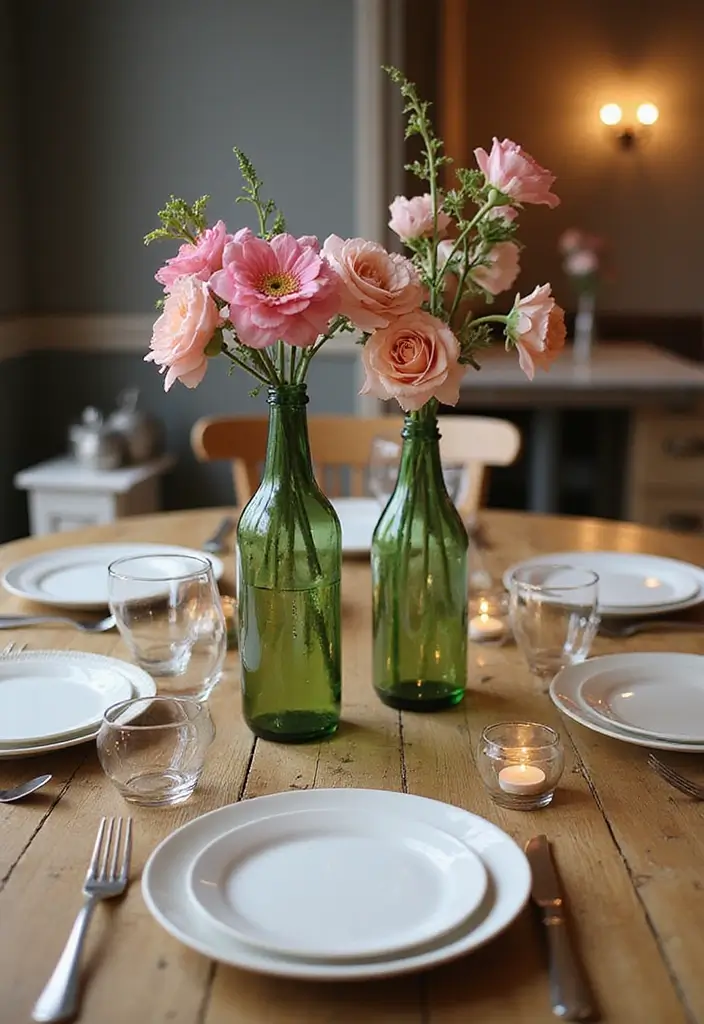 28 DIY Glass Bottle Crafts Ideas Home Decor for Creative Reuse - 3. Chic Bottle Centerpieces