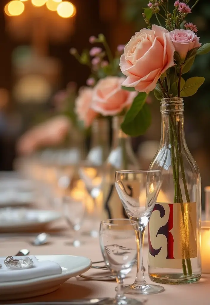 28 DIY Glass Bottle Crafts Ideas Home Decor for Creative Reuse - 7. Eye-Catching Table Numbers