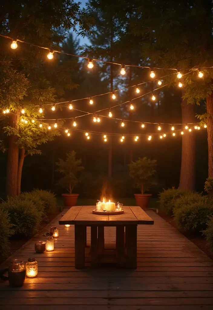 28 Fall Decor Ideas for the Home Outdoor Looks to Welcome Guests - 20. Warm Outdoor Lighting