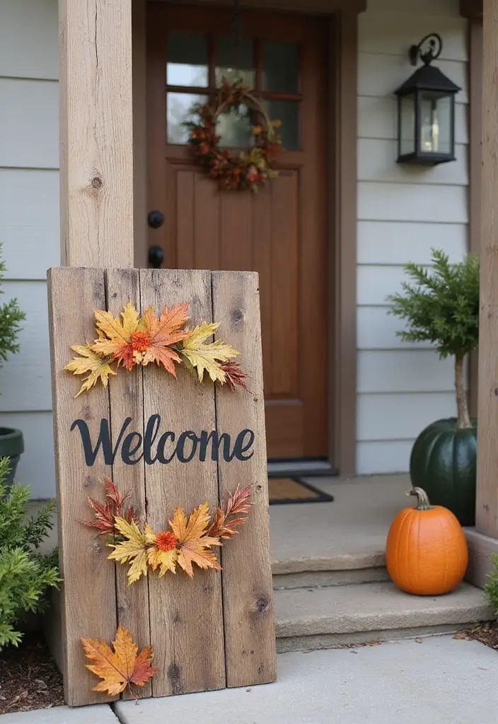 28 Fall Decor Ideas for the Home Outdoor Looks to Welcome Guests - 8. Fall-Themed Welcome Signs