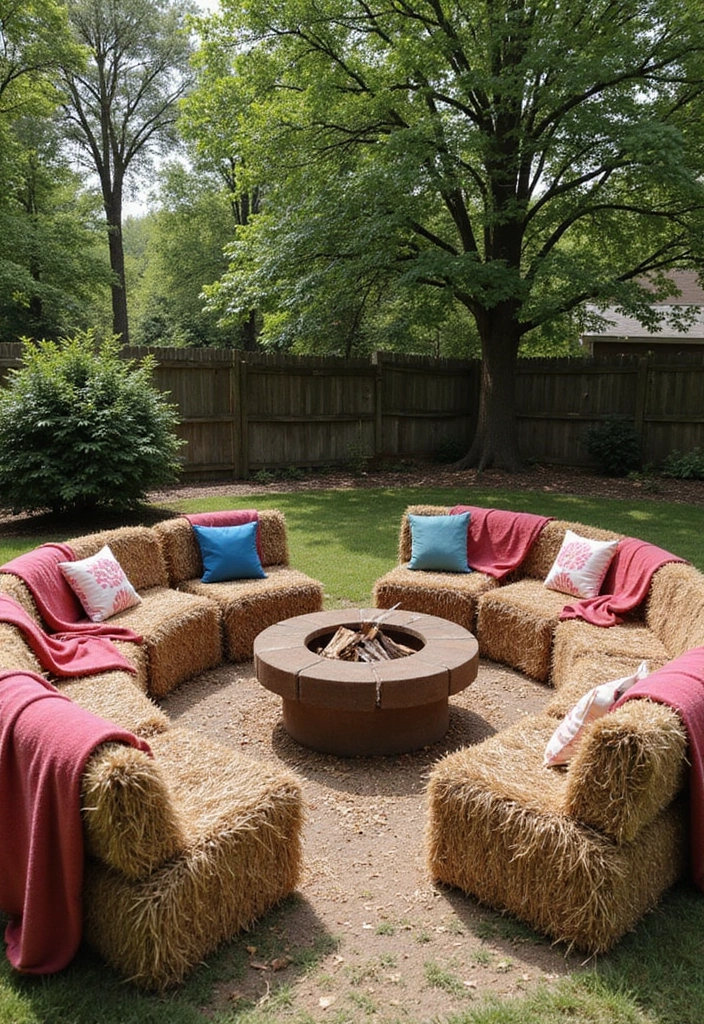 28 Fall Decor Ideas for the Home Outdoor Looks to Welcome Guests - 9. Hay Bale Seating