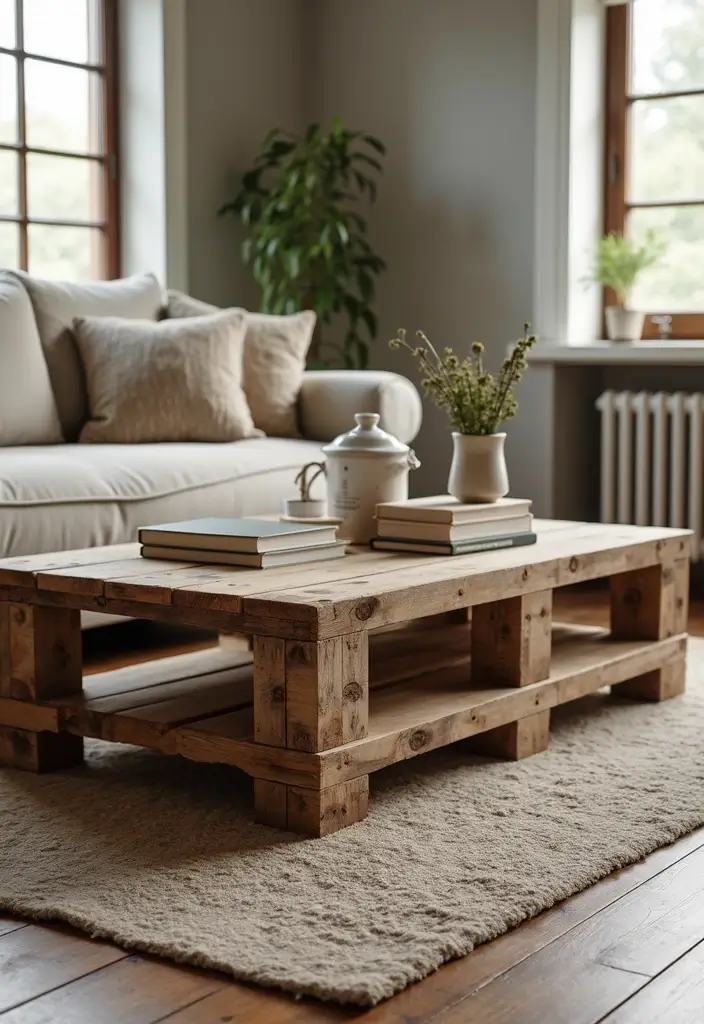 28 Home Decor Ideas Living Room Farmhouse Style You Can DIY - 12. Pallet Coffee Table