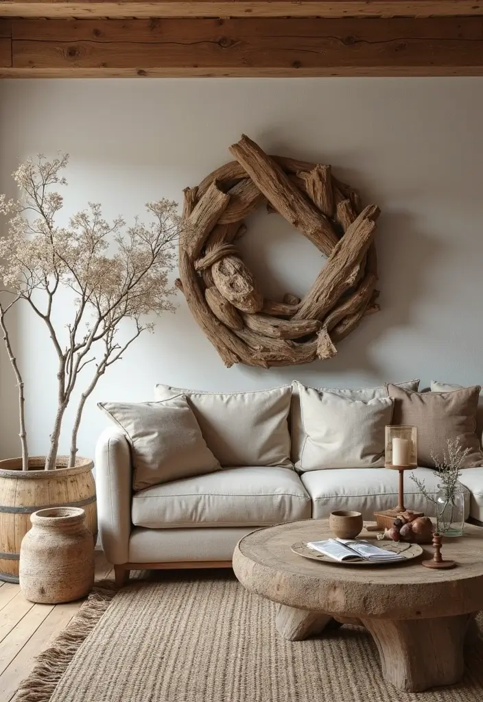 28 Home Decor Ideas Living Room Farmhouse Style You Can DIY - 26. DIY Driftwood Art