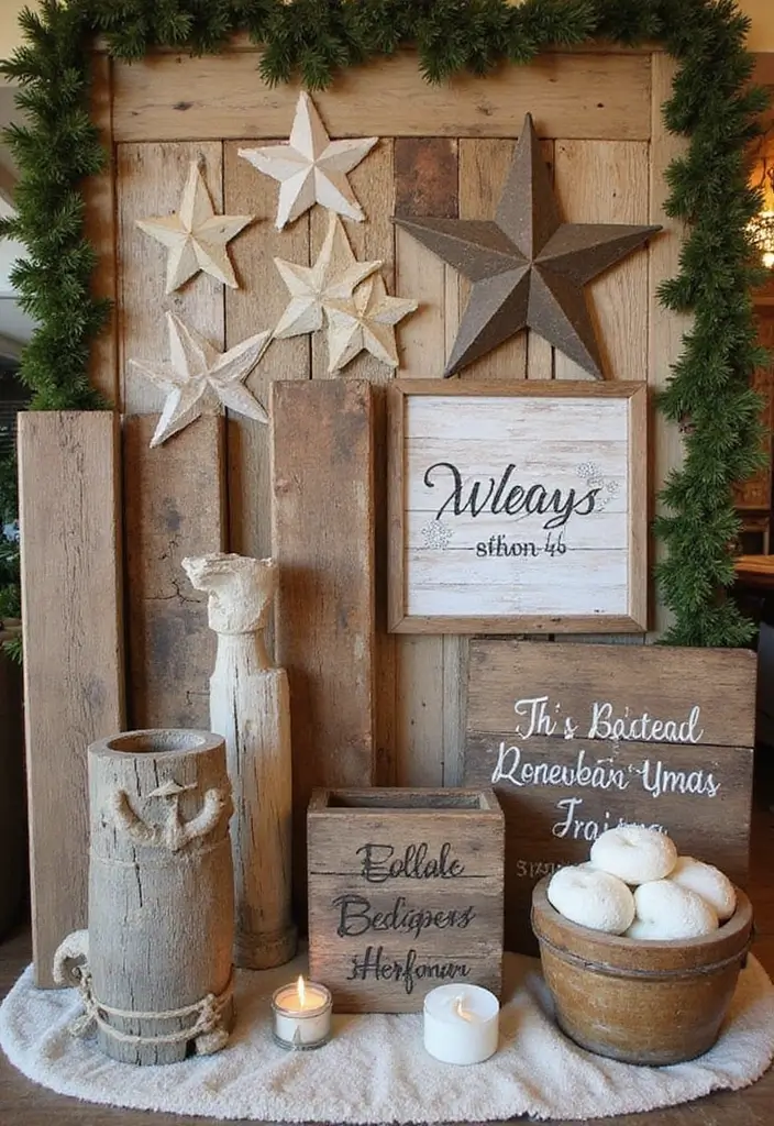 30 Christmas Decor Ideas for the Home Full of Holiday Magic - 14. Reclaimed Wood Decor