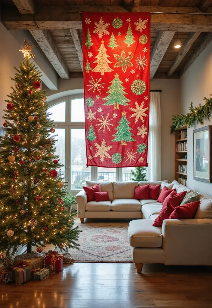 30 Christmas Decor Ideas for the Home Full of Holiday Magic - 16. Fabric Banners