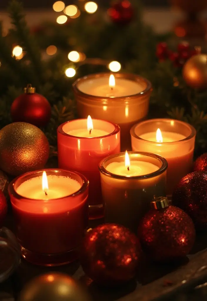 30 Christmas Decor Ideas for the Home Full of Holiday Magic - 21. Holiday Scented Candles