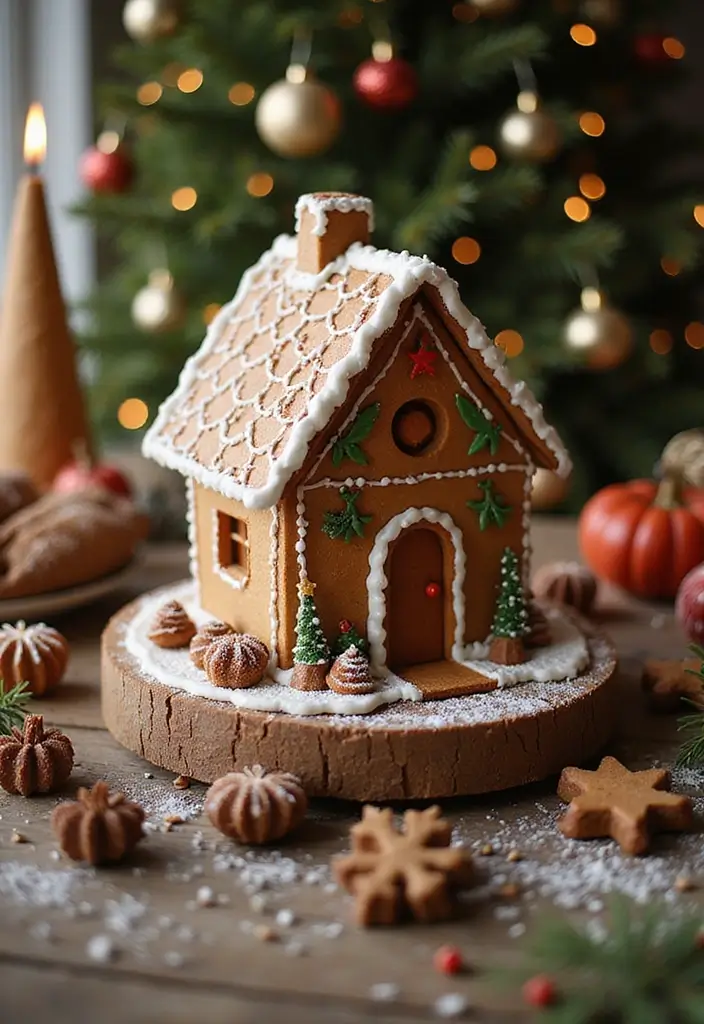 30 Christmas Decor Ideas for the Home Full of Holiday Magic - 22. Gingerbread House Display