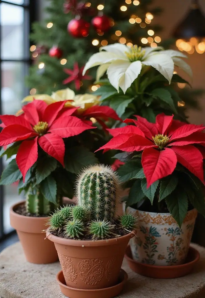 30 Christmas Decor Ideas for the Home Full of Holiday Magic - 26. Holiday Plant Decorations