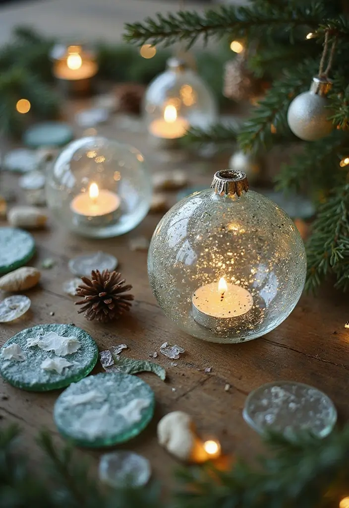 30 Christmas Decor Ideas for the Home Full of Holiday Magic - 29. Recycled Glass Decorations