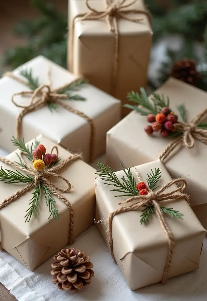 30 Christmas Decor Ideas for the Home Full of Holiday Magic - 4. Eco-Friendly Wrapping Paper