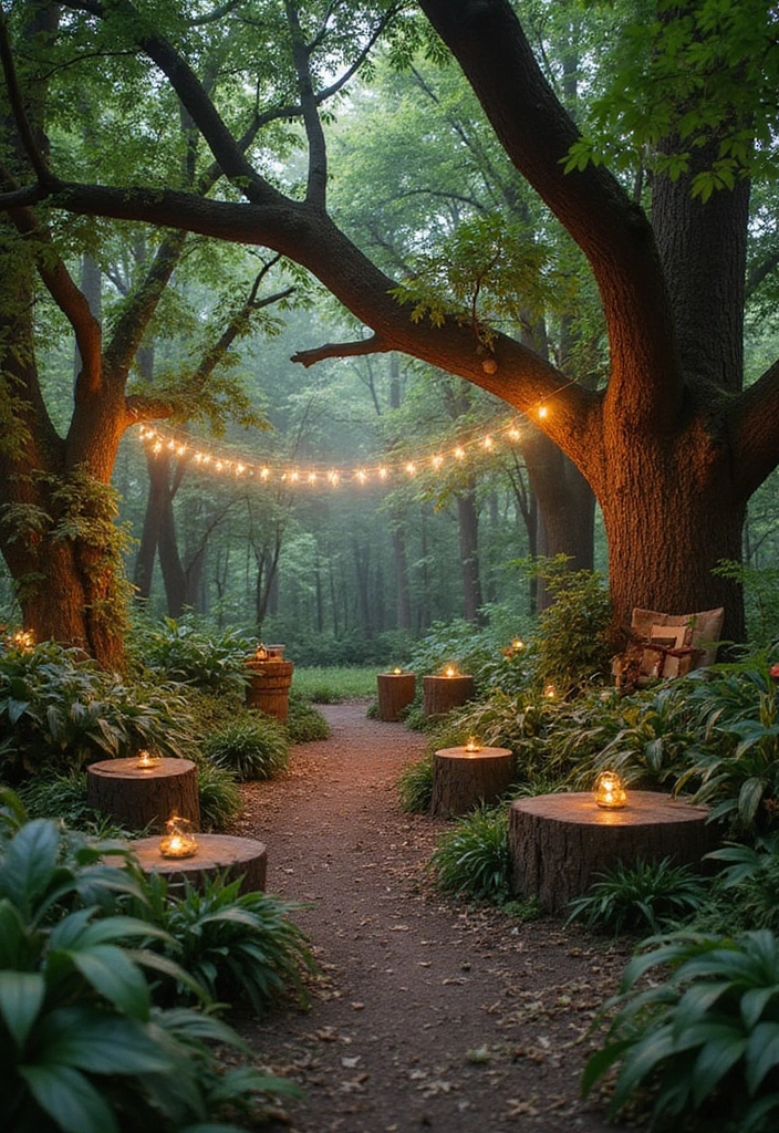 30 Classy Home Birthday Party Ideas for Adults Decor - 10. Enchanted Forest