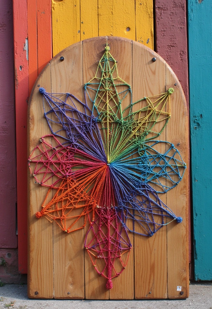 30 DIY Crafts for Home Decor Wall Art to Brighten Any Room - 7. String Art Creations