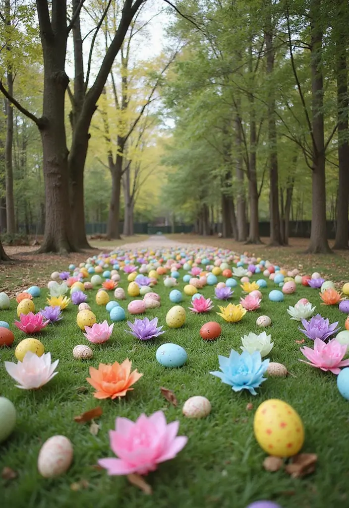 30 Easter Decor Ideas for the Home That Are Fresh and Cheerful - 11. Easter Egg Hunt Decor