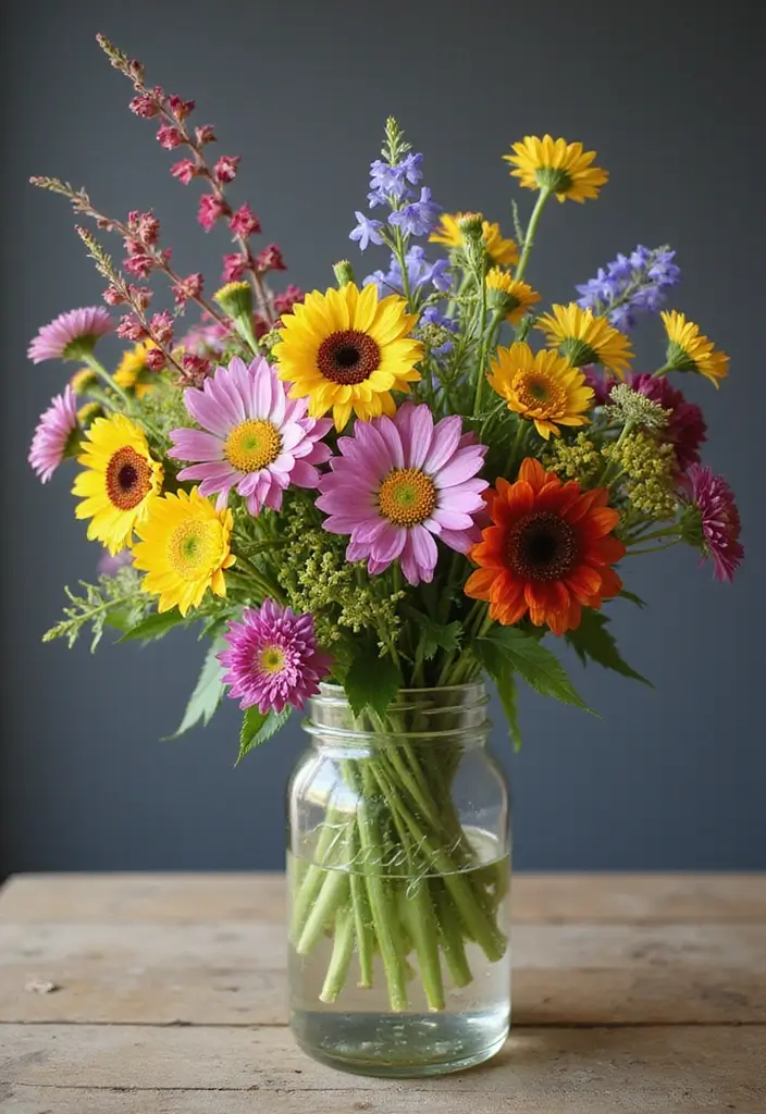 30 Easter Decor Ideas for the Home That Are Fresh and Cheerful - 2. Floral Centerpieces with Wildflowers
