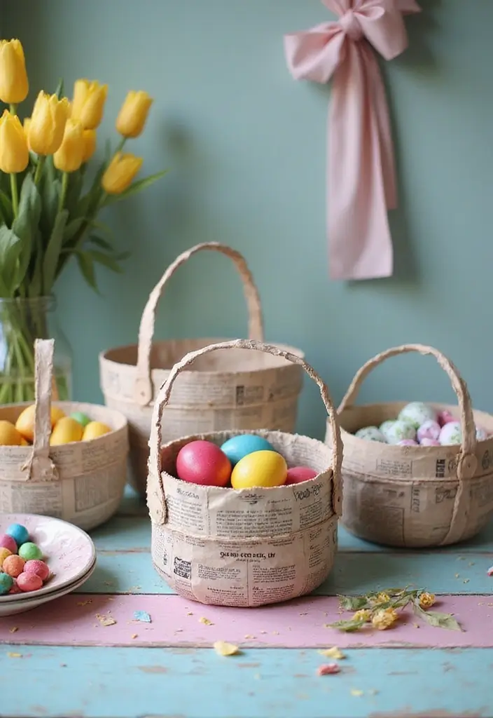 30 Easter Decor Ideas for the Home That Are Fresh and Cheerful - 22. Sustainable Easter Baskets