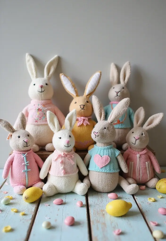 30 Easter Decor Ideas for the Home That Are Fresh and Cheerful - 3. Upcycled Bunny Decorations