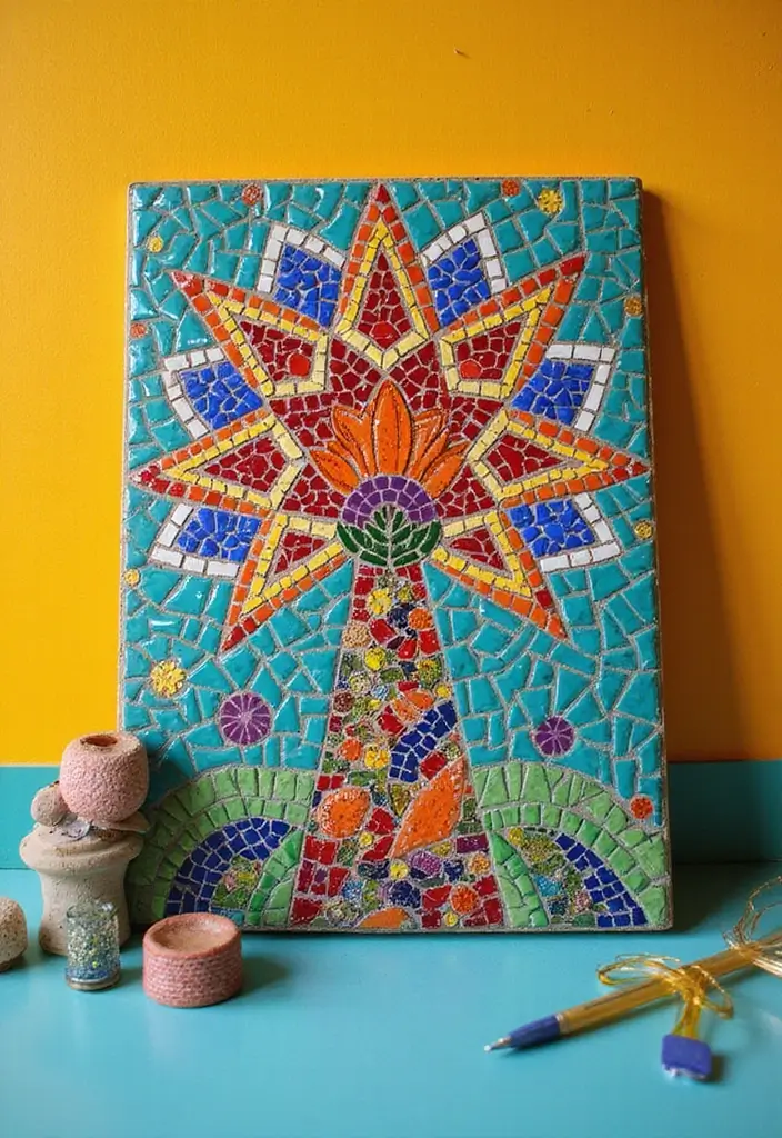 30 Easy DIY Crafts for Home Decor That Anyone Can Make - 20. DIY Mosaic Art