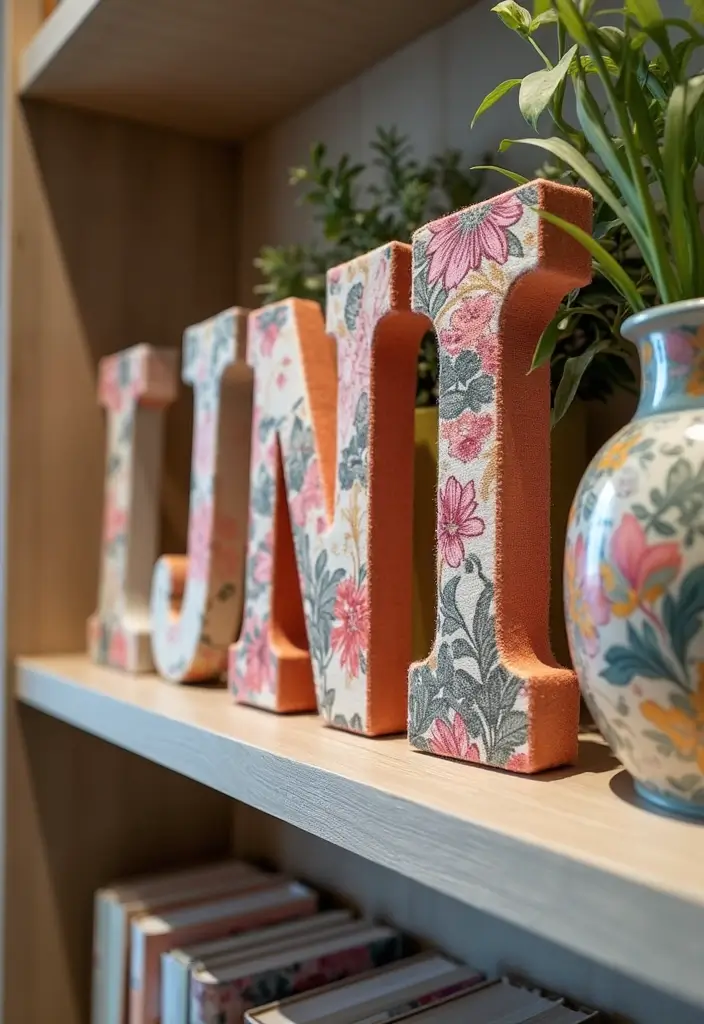 30 Easy DIY Crafts for Home Decor That Anyone Can Make - 21. Fabric Covered Letters