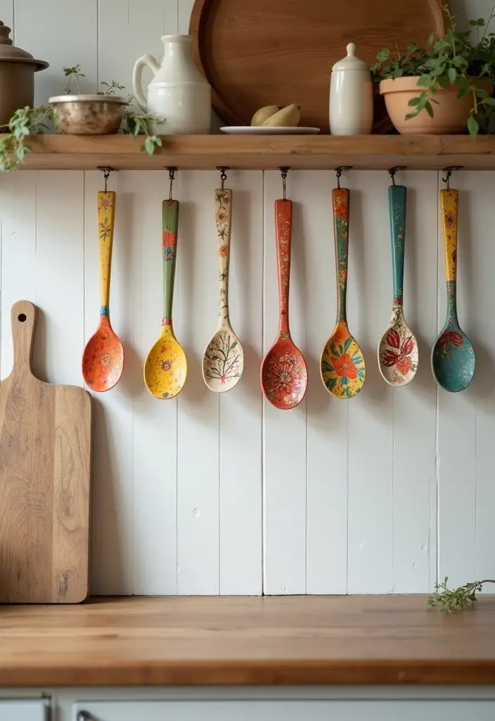 30 Easy DIY Crafts for Home Decor That Anyone Can Make - 22. Painted Wooden Spoons
