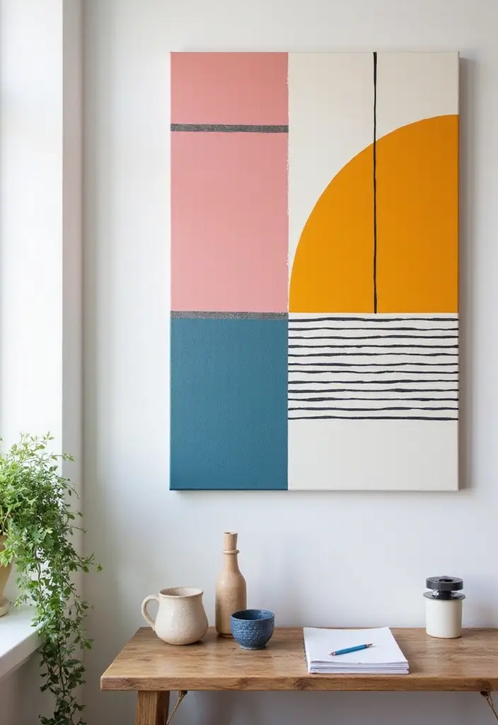 30 Easy DIY Home Decor Cheap Homemade Wall Art Craft Ideas You’ll Love - 10. Simple Geometric Wall Art