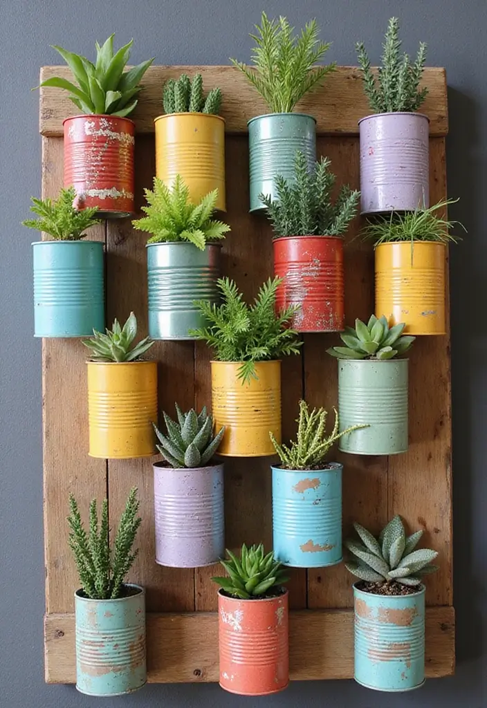 30 Easy DIY Home Decor Cheap Homemade Wall Art Craft Ideas You’ll Love - 15. Recycled Tin Can Art