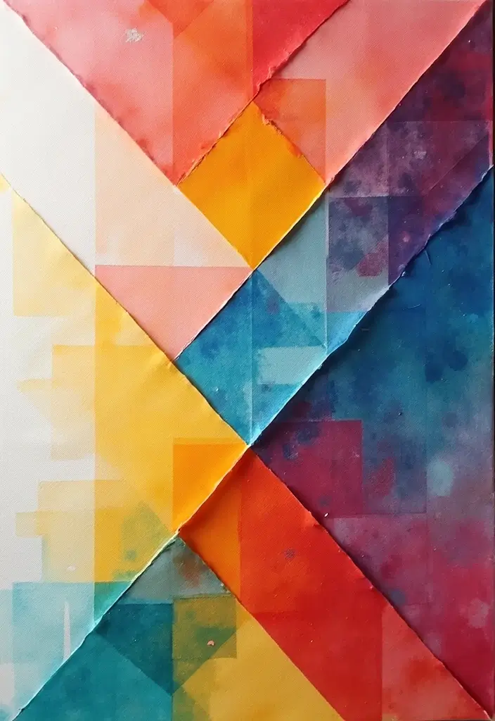 30 Easy DIY Home Decor Cheap Homemade Wall Art Craft Ideas You’ll Love - 17. Washi Tape Geometric Shapes