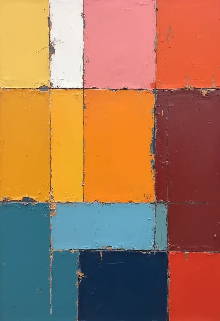 30 Easy DIY Home Decor Cheap Homemade Wall Art Craft Ideas You’ll Love - 19. Color Block Canvas