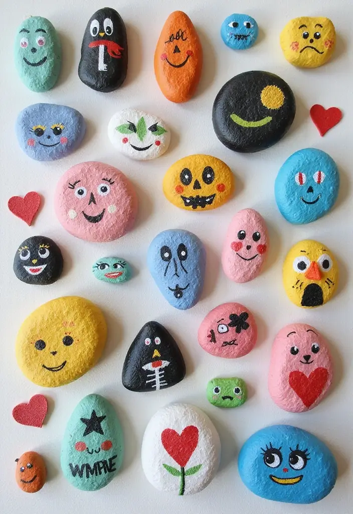 30 Easy DIY Home Decor Cheap Homemade Wall Art Craft Ideas You’ll Love - 21. Painted Rock Art