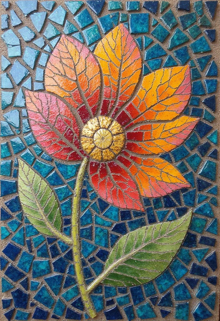 30 Easy DIY Home Decor Cheap Homemade Wall Art Craft Ideas You’ll Love - 28. Mosaic Tile Art