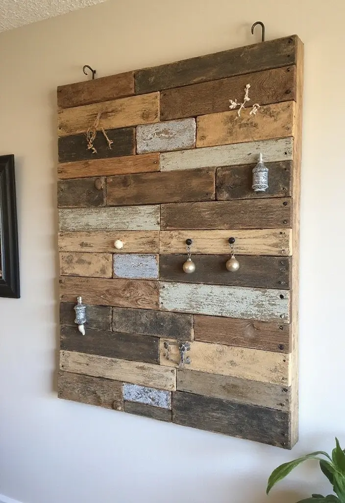 30 Easy DIY Home Decor Cheap Homemade Wall Art Craft Ideas You’ll Love - 4. Upcycled Wooden Pallet Art