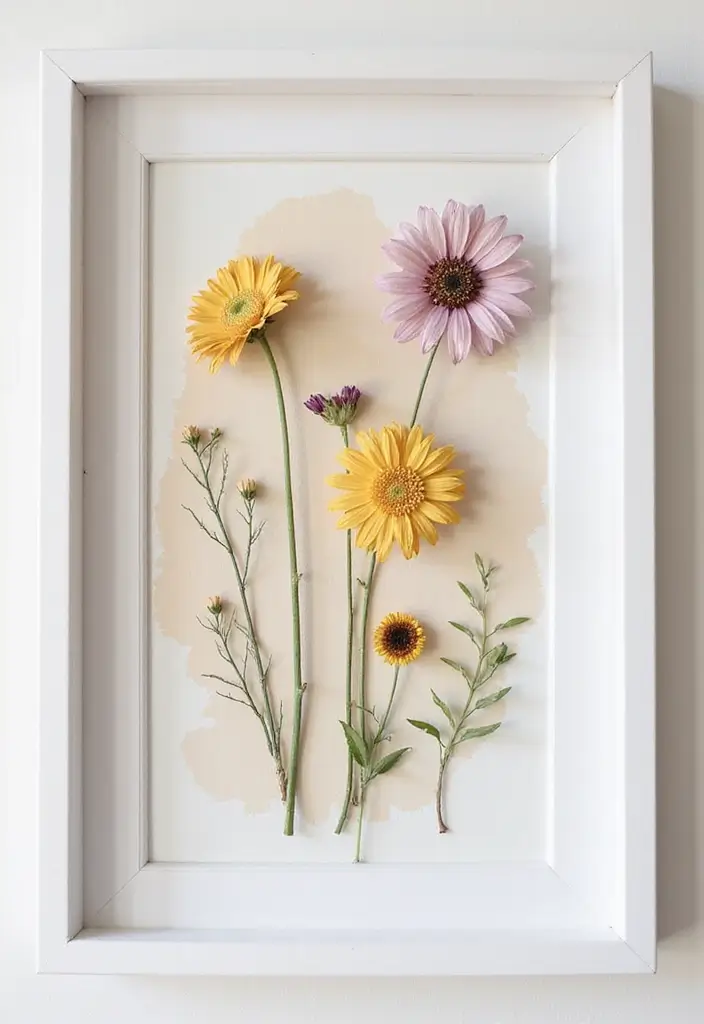 30 Easy DIY Home Decor Cheap Homemade Wall Art Craft Ideas You’ll Love - 9. Dried Flower Pressing