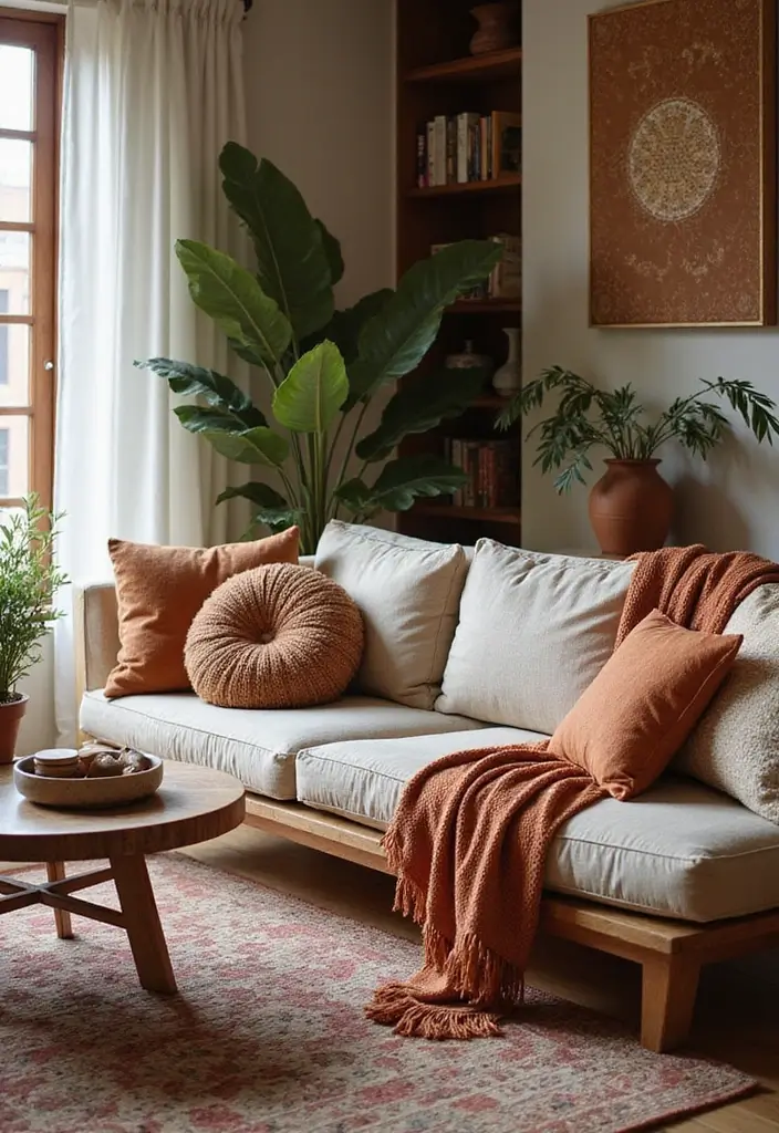 30 Ethnic Home Decor Indian Living Rooms That Tell a Story - 12. Layering Textures for Depth