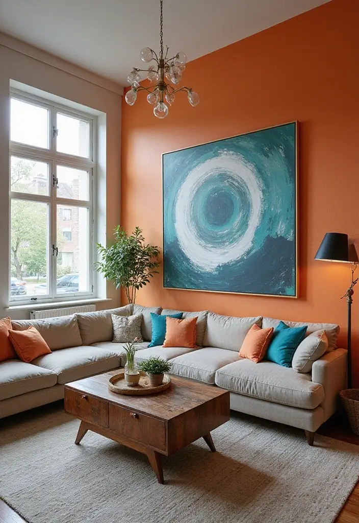 30 Ethnic Home Decor Indian Living Rooms That Tell a Story - 19. Bright and Bold Accent Walls