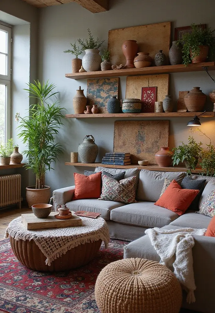 30 Ethnic Home Decor Indian Living Rooms That Tell a Story - 5. Eclectic Mix of Decor Items