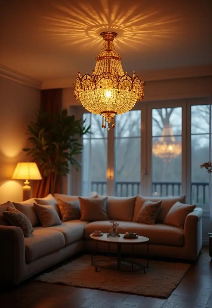 30 Ethnic Home Decor Indian Living Rooms That Tell a Story - 7. Statement Lighting Fixtures