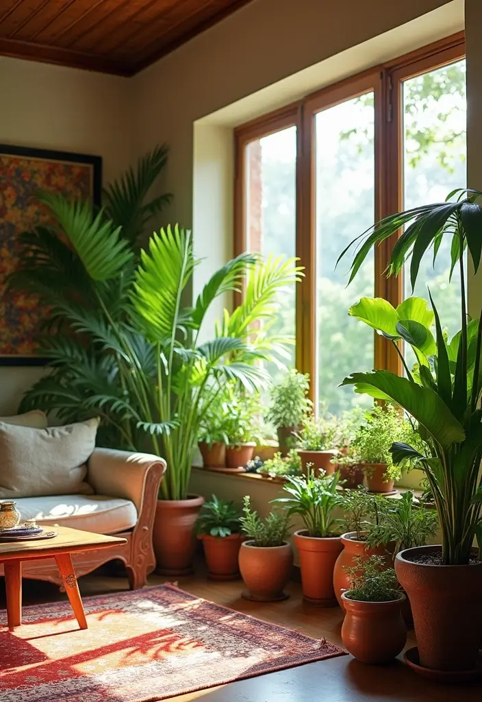 30 Ethnic Home Decor Indian Living Rooms That Tell a Story - 8. Indoor Plants for Freshness